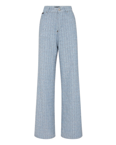 Tweed Denim Trousers Skater Fit