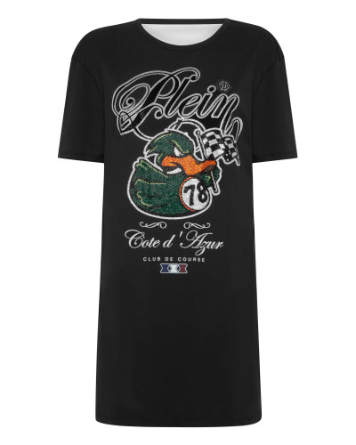 T-shirt Short Dresses Duck Strass