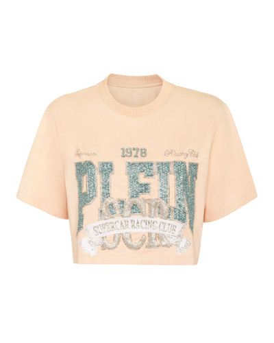 T-shirt Round Neck SS Crop Vintage Print