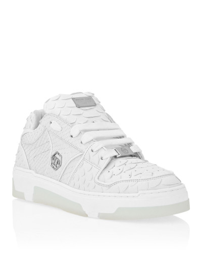 Python Leather Lo-Top Sneakers Hexagon