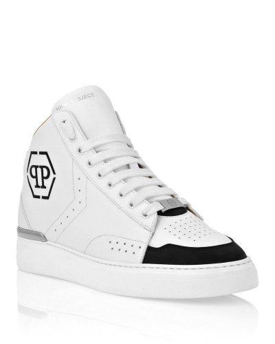 Leather Mid-Top Sneakers Hexagon