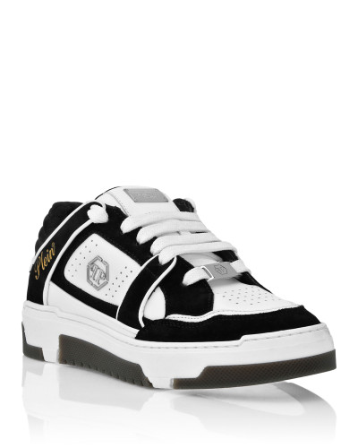 Mix Leather Lo-Top Sneakers Hexagon