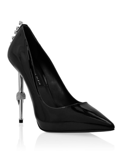 Patent Leather Decollete Hi-Heels Studs