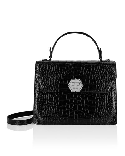 Large Handle Bag Superheroine Croco Print