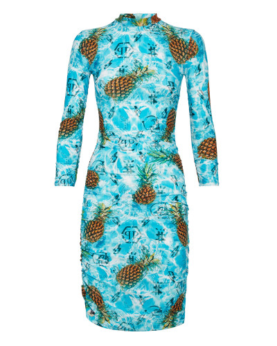 Short Dress LS Pineapple Skies