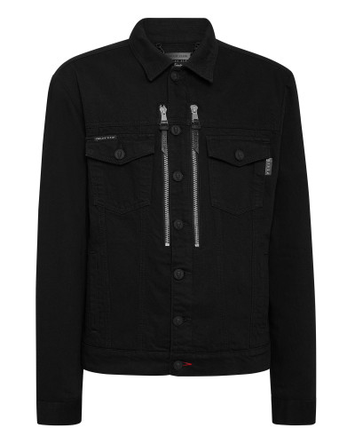 Denim Jacket Gothic Plein with Crystals