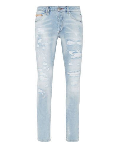 Denim Trousers Super Straight Cut Studs