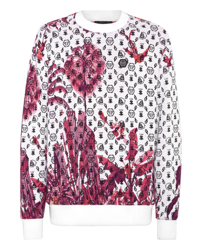 Sweatshirt Round Neck LS Flowers