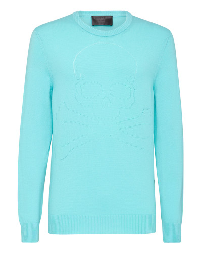 Cashmere Pullover Round Neck LS Skull and Plein
