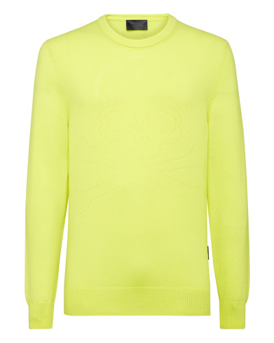 Cashmere Pullover Round Neck LS Skull and Plein