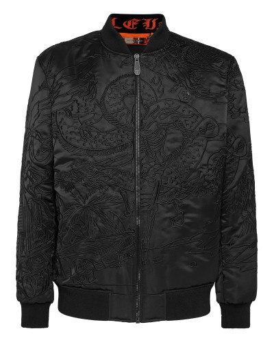 Satin Bomber Skeleton tattoo