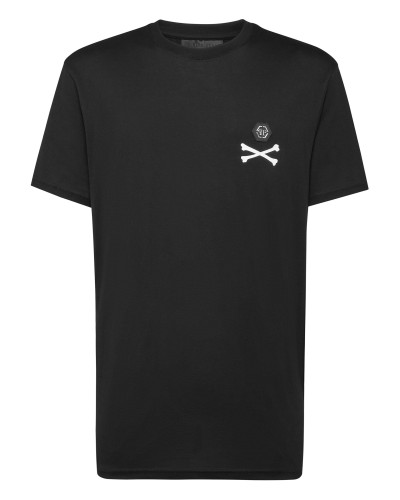 T-shirt Round Neck SS Skeleton with Crystals