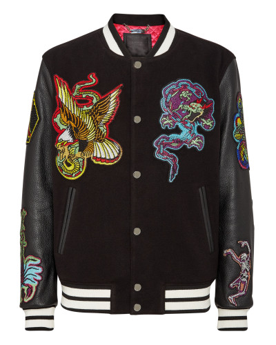 College Bomber Leather sleeves Tattoo Patches