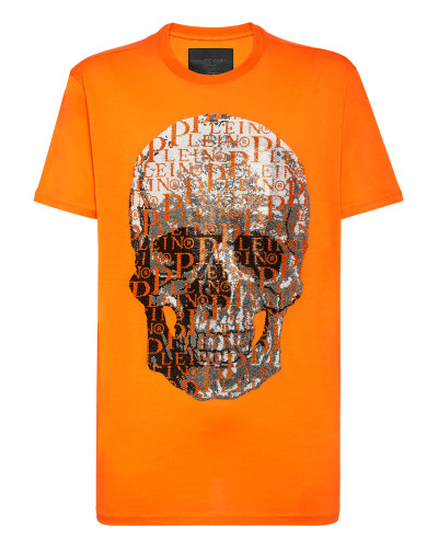 T-shirt Round Neck SS Skull and Plein with Crystals
