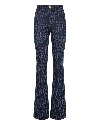 Denim High wasted flare All over PP