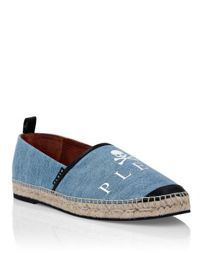 Denim Espadrillas Skull and Plein