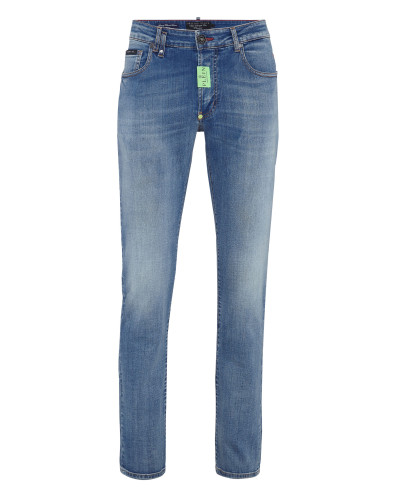 Denim Trousers Super Straight Cut Premium Hexagon