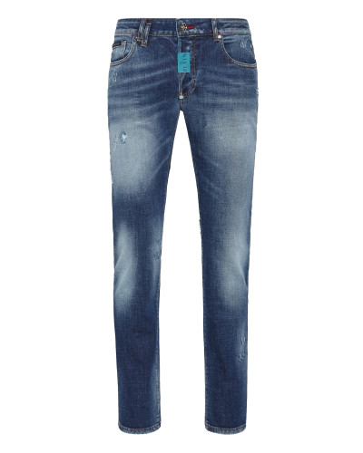 Denim Trousers Super Straight Cut Premium Hexagon