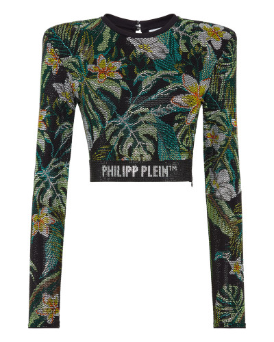 Shoulder Pad Cropped Top LS Hawaii