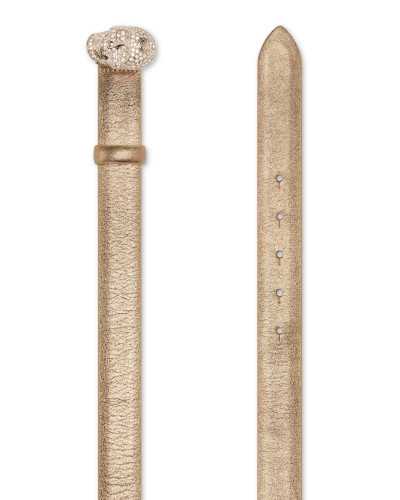 Leather Glitter Belt Skull