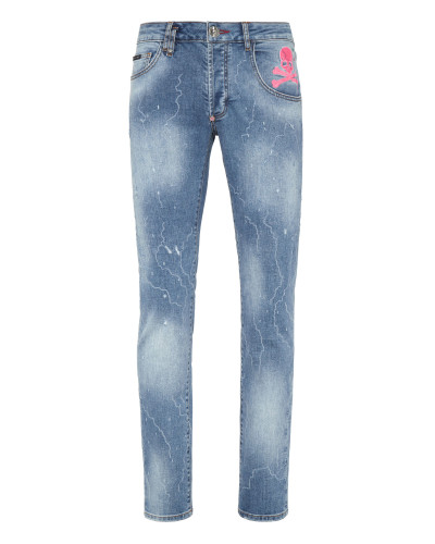 Denim Trousers Super Straight Cut Skull&Bones