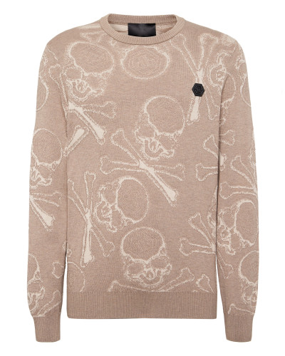 Cotton Pullover Round Neck Skull&Bones