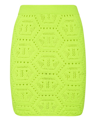 Fluo Knit Mini Skirt Monogram
