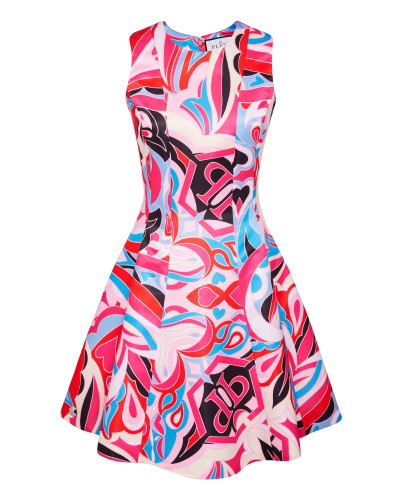 Duchesse Midi Dress Colorful Circus