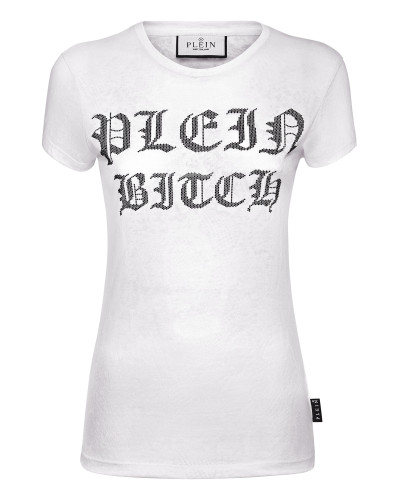 Burn Out T-Shirt Sexy Pure with Crystals Gothic Plein