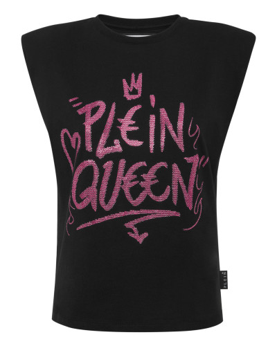 Sleeveless T-Shirt Sexy Pure with Crystals