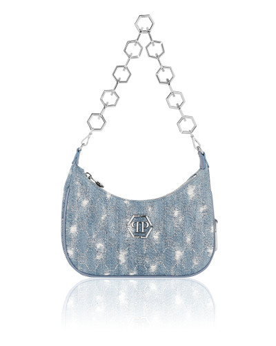 Denim Shoulder Bag Monogram Strass