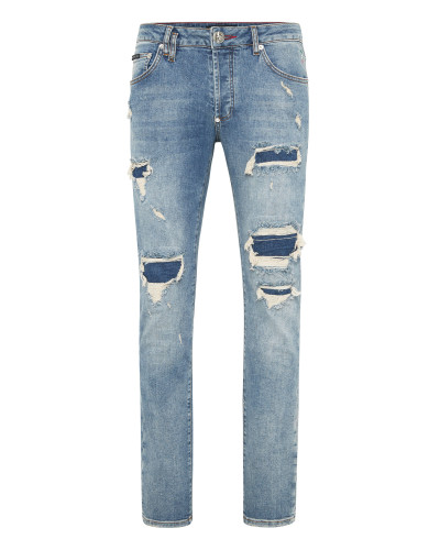 Denim Super Straight Cut Fit Trousers