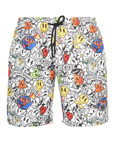 Jogging Printed Shorts Smile Plein