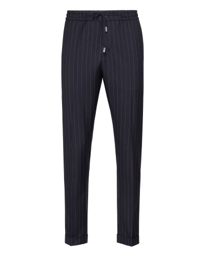 Wool Pinstripe Jogging Trousers