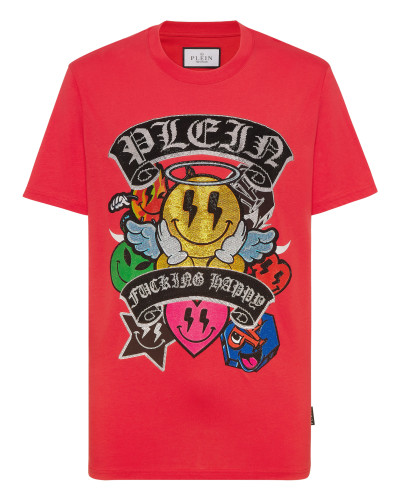 T-shirt Round Neck SS Strass Smile