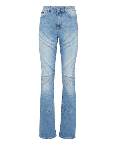 Denim Flare Trousers Racing