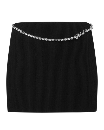 VISCOSE STRETCH MINI SKIRT SIGNATURE