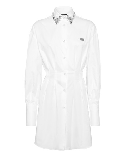 Mini Shirt Dress LS Strass