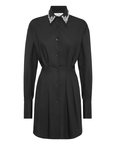 Mini Shirt Dress LS Strass