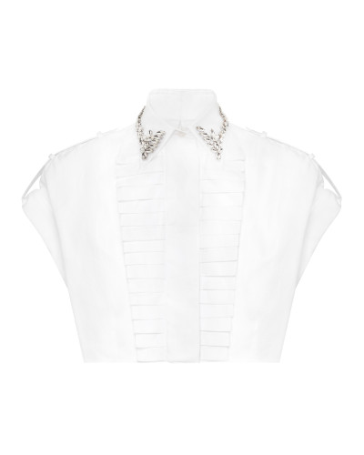 VOLANT CROPPED SHIRT SS STRASS