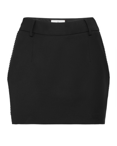Wool Mini Skirt Strass