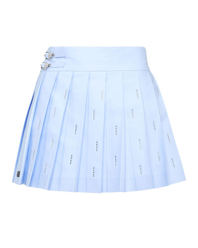 Pleated Mini Skirt Strass Skull