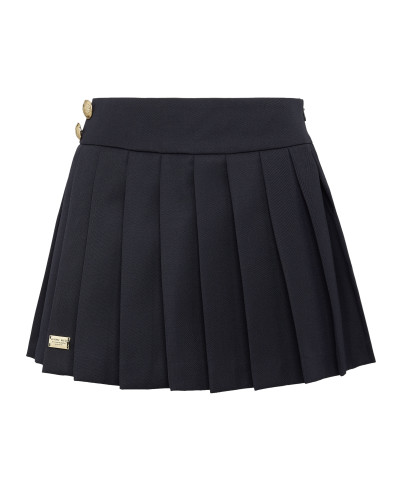 Wool Marine Plisse Skirt