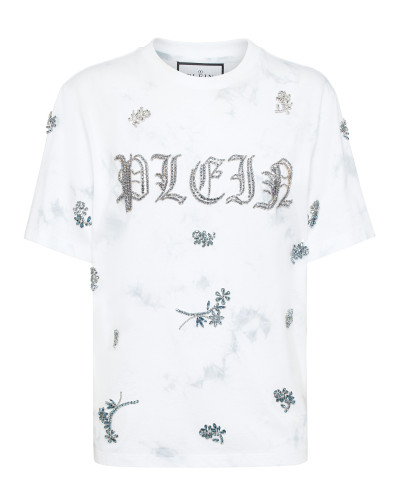 Tie-Dye T-Shirt Man Fit Round Neck SS Flowers