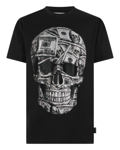 Jersey Round Neck T-Shirt SS Skull Dollar Stones